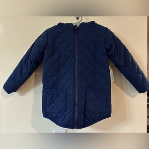 Okie Dokie Toddler Girls Navy And Gray Reversible Jacket NWT Size 2T